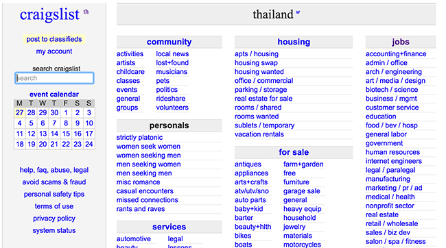 Bangkok Craigslist Alternatives